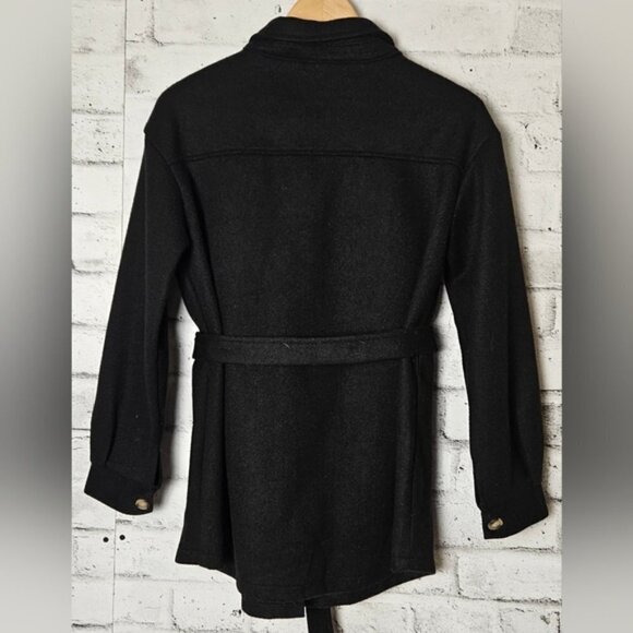 SHEIN Clasi Flap Detail Single Breasted Belted Overcoat - Picture 3 of 10